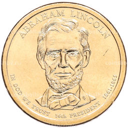 Монета 1 доллар 2010 года (P) США 16-й президент США Авраам Линкольн