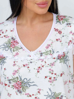 Ночная сорочка женская, цвет зеленый красный белый