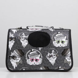 Сумка-переноска каркасная Зимние коты, размер S, 37,5 х 17 х 22 см - Пижон фото 2