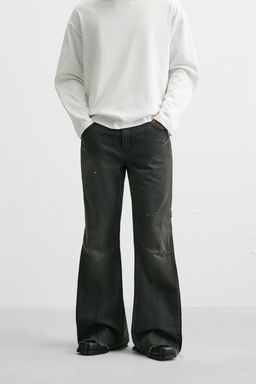 FLARE FIT JEANS WITH ZIPS - Zara фото 2