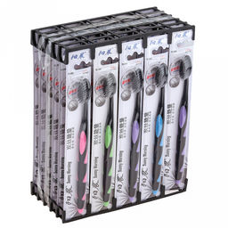 Зубная щетка 18,5х1,2х1,6см, угольная мягкая щетина, д/ворсинок - 0,18мм, длина ворсинок - 11мм, в блистере (Китай) мин.заказ 30шт - Домашняя мода фото 2