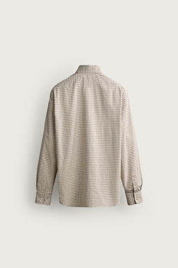 CAMISA REGULAR FIT CUADROS / Crudo / Negro - Zara фото 6