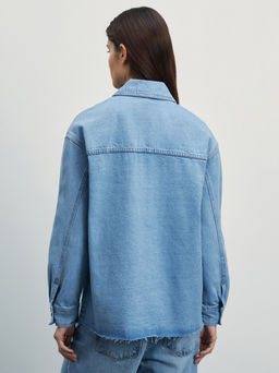 Джинсовая рубашка с карманами / Zarina  фото 5