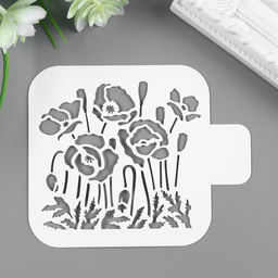 Трафарет для творчества «Маки», пластик, 9×9 см