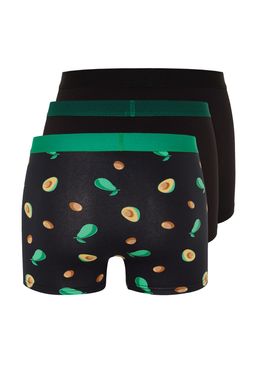 TRENDYOL MAN Cok Renkli 3lu Avocado Desenli-Duz Paket Pamuklu Boxer TMNSS23BX00014 - Trendyolmilla фото 7