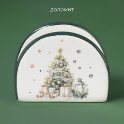 Салфетница новогодняя Доляна Приближение чуда, 9.5?4.5?7 см, доломит, белая - Simaland фото 2
