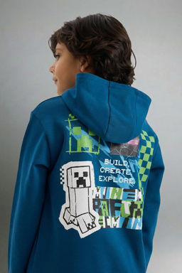 Minecraft Kap__onlu Sweatshirt Erkek _ocuk