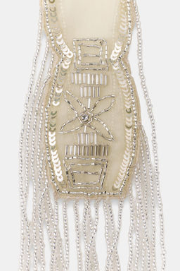 PA?UELO FOULARD ABALORIOS LENTEJUELAS / Marfil - Zara фото 4