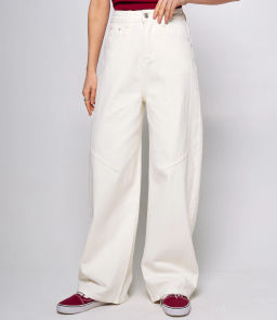 Джинсы #КТ15108, молочный