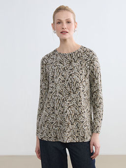 Bisiklet Yaka Desenli Bluz