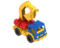 Экскаватор "Кама" желто-красный, 17,4*8,2*17,2см (163/1, "Нордпласт")