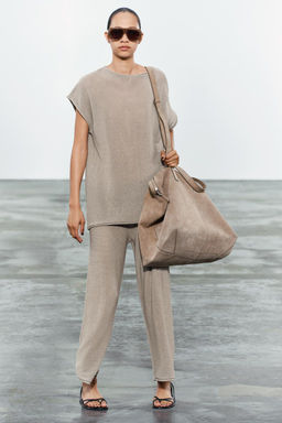 KNIT TROUSERS WITH TURN-UP HEMS - Zara фото 2