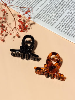 Цена за 12 шт. Крабик для волос «Глянец», цветок петля, 7 см, МИКС