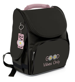 Рюкзак Schoolformat BASIC ПРИВЕТ РОМАШКИ 13 л черн. 38х28х16 см жестк. каркас 1 отд. молни...