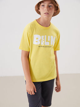 Bisiklet Yaka Berlin Bask?l? Erkek ?ocuk Ti??rt