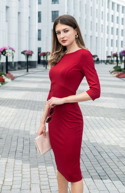 Платье футляр спелая вишня - Donna saggia фото 2