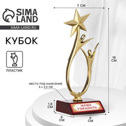 Кубок «Наша гордость», наградная фигура, золото, пластик, 18 х 7 см.