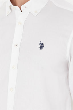 Мужская белая базовая рубашка с длинным рукавом Неожиданная скидка в корзине - U.s. polo assn фото 7