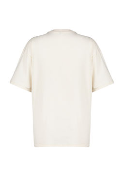 TRENDYOLMILLA Tas %100 Pamuk Renk Bloklu Sehir Bask?l? Oversize/Genis Kesim Orme T-Shirt TWOSS24TS00079 фото 8