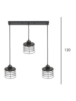 Светильник подвесной TR8075, 3хE27, 40 Вт, 58×12×104 см, чёрный