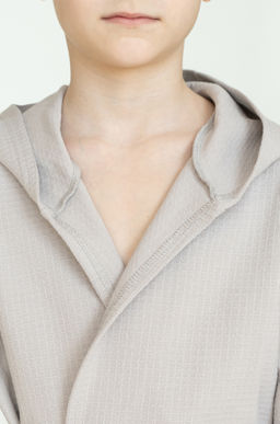 Халат детский вафельный светло-серый 914 (146, 76)