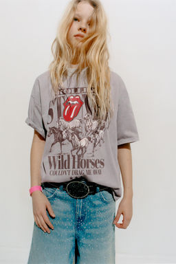 CAMISETA EFECTO LAVADO ROLLING STONE  / Marr?n / Topo