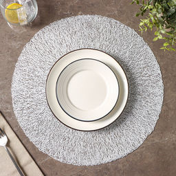 Набор салфеток сервировочных на стол Доляна Соломка, d=38 см, 4 шт, цвет светло-серый  фото 3