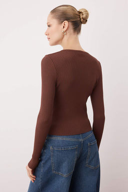 Sar? Merserize Gorunumlu Fitilli Triko H?rka TWOAW26HI00118 - Trendyolmilla фото 18