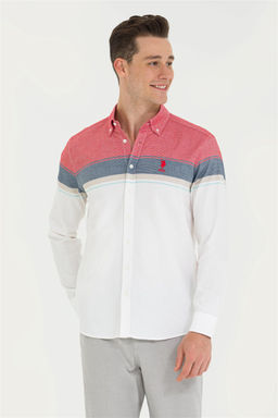 U. S. Polo Assn / Мужская белая рубашка с длинным рукавом - U.s. polo assn фото 8