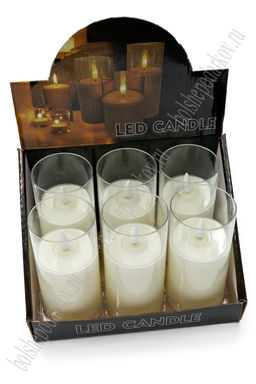 Набор свечей светодиодных на батарейках 13,5*6,5 см (6 шт) SF-7552, №9
