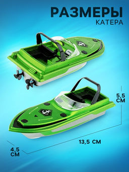 Катер радиоуправляемый Mini Boat, работает от аккумулятора, цвет синий - Автоград фото 3