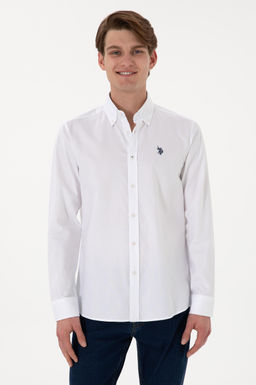 Erkek Beyaz Uzun Kollu Basic G_mlek