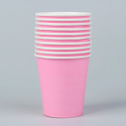 Цена за 10 шт. Стакан бумажный, однотонный, цвет розовый, 205 мл - Страна карнавалия фото 2