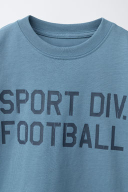 CAMISETA JOGGING TEXTO / Azul medio - Zara фото 4