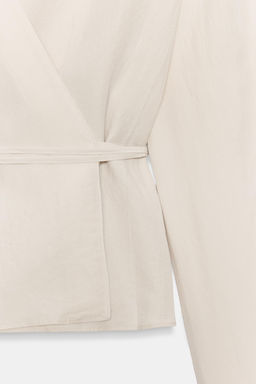 CAMISA KIMONO CRUZADA / Crudo medio - Zara фото 7
