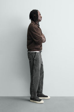 PANTAL?N CARROT FIT PANA / Gris oscuro - Zara фото 4