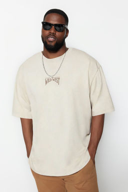 TRENDYOL MAN Buyuk Beden Siyah Oversize/Genis Kesim %100 Pamuklu T-Shirt TMNSS25BF00008 - Trendyolmilla фото 11