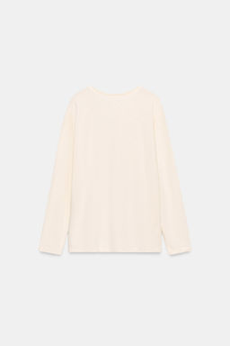 CAMISETA R?STICA MANGA LARGA / Blanco roto - Zara фото 7