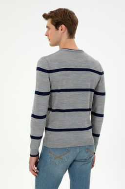 Мужской серый меланжевый свитер - U.s. polo assn фото 5