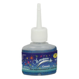 Аква-колор Лак водополимерный с блёстками Искорка 25 мл синий К2706