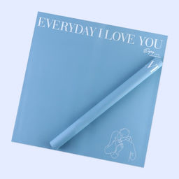 Цена за 10 шт. Плёнка двухсторонняя Love you, голубой, 56 56 см