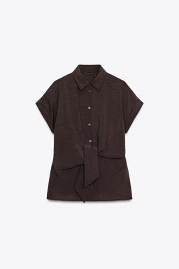 FRONT KNOT SHIRT - Zara фото 6