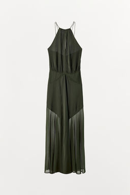 VESTIDO LARGO HALTER / Khaki - Zara фото 7