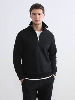 Dik Yaka Erkek Kal?n Sweatshirt