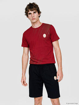 Galatasaray Bask?l? Erkek ?ortlu Pijama Tak?m?