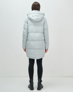 Куртка зимняя женская с капюшоном модная голубого цвета 3193Gl - Visdeer фото 19