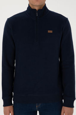 Erkek Regular Fit Yar_m Fermuarl_ Lacivert Basic Sweatshirt - U.s. polo assn фото 6