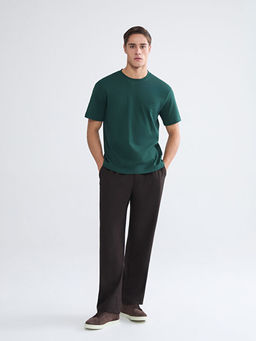 Bisiklet Yaka Bask?l? Erkek Ti??rt