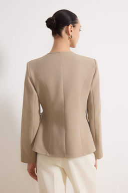 Vizon Kruvaze Baglama Detayl? Cepli Dokuma Blazer Ceket TWOSS26BC00024 - Trendyolmilla фото 4
