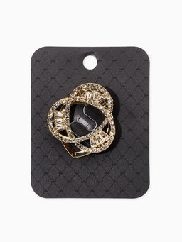 Зажим для платка "Узоры" три нити, цвет белый в золоте